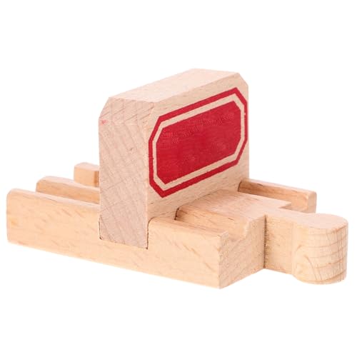 LIOOBO 2Stücke Holzspielzeug Gleisschienenstück für Eisenbahn Stop Track Zubehör für Kreative Spielwelten für Geschicklichkeit und Feinmotorik von LIOOBO