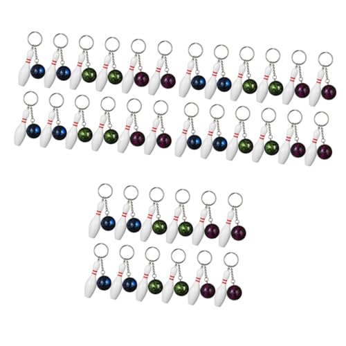 LIOOBO 3 Sätze Teiliges Mini Bowling Schlüsselanhänger Bunte Sport Souvenirs Für Schlüsselringe Und Dekoration Für Kindergeburtstage Und Sportveranstaltungen 12 Stück * 3 von LIOOBO
