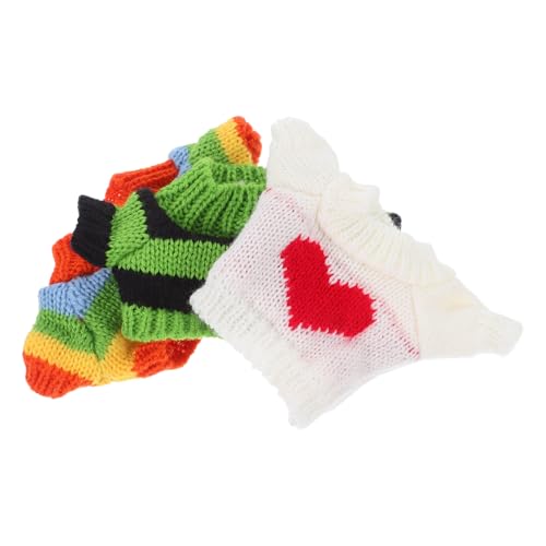 LIOOBO 3 Stück Teiliges Strick Outfit für Kuscheltiere Bärenpullover Zubehör für Puppen DIY Bekleidung mit Herz Regenbogen und Streifenmuster für Kreative Spielstunden LIOOBO 3 Stück Teiliges Strick Outfit für Kuscheltiere Bärenpullover Zubehör für Puppen DIY Bekleidung mit Herz Regenbogen und Streifenmuster für Kreative Spielstunden von LIOOBO