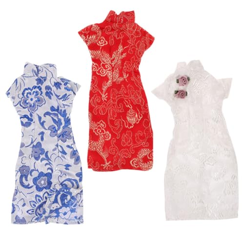 LIOOBO 3Stücke Puppen Cheongsam Asiatische Puppenkleidung für Puppen Blauem und Weißem Design Perfektes Rollenspiel Zubehör LIOOBO 3Stücke Puppen Cheongsam Asiatische Puppenkleidung für Puppen Blauem und Weißem Design Perfektes Rollenspiel Zubehör von LIOOBO