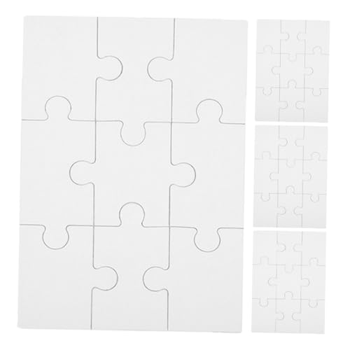 LIOOBO 4 Blätter Holz Blanko Puzzle Jigsaw DIY für Kognitives Basteln mit Thermotransfer Oberfläche zum Bemalen und Bedrucken für Personalisierte Geschenkideen von LIOOBO