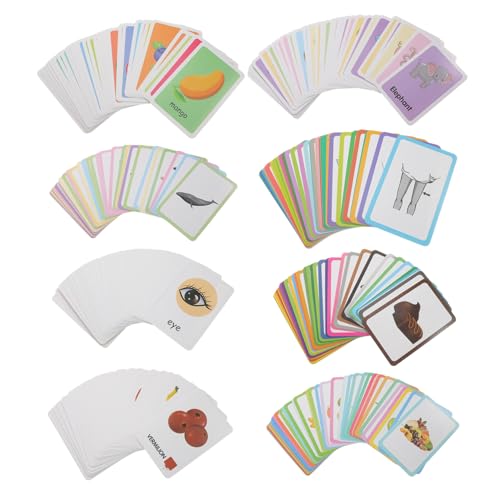 LIOOBO 4 Boxen Lernkarten Boxen mit Tieren und Früchten Tragbares Lustiges Lernspielzeug für Haushalt und Vorschule Kognitive Flashcards zur Früherziehung und Spielerischem Lernen von LIOOBO