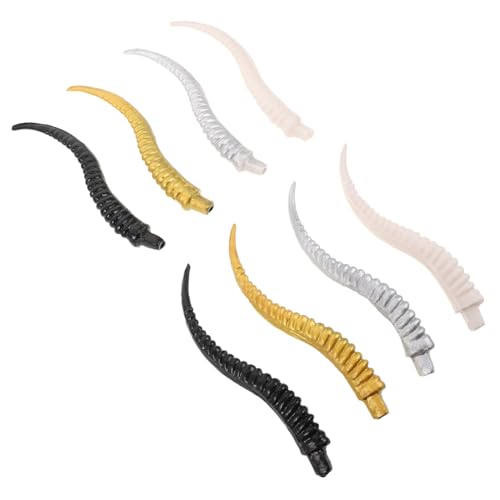 LIOOBO 4 Paare Künstliche Tierhörner für DIY Haarclips Realistische Kostüm Geweih Dekorationen Leicht Tragbare Kunsthorn Accessoires für Halloween Cosplay Themenpartys von LIOOBO