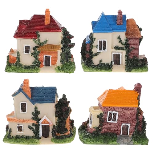 LIOOBO 4 Stück Miniatur Haus Deko aus Harz Lebendige Landschaftsdekoration für Garten Heim und Märchenwelten für Kreative Mikro Landschaften und Wohnraumgestaltung LIOOBO 4 Stück Miniatur Haus Deko aus Harz Lebendige Landschaftsdekoration für Garten Heim und Märchenwelten für Kreative Mikro Landschaften und Wohnraumgestaltung von LIOOBO