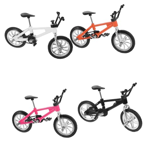 LIOOBO 4 Stück Teiliges Bike Modellspielzeug aus Legierung Realistische Finger Bike Modelle und Orange für Sammler und Dekoration von LIOOBO