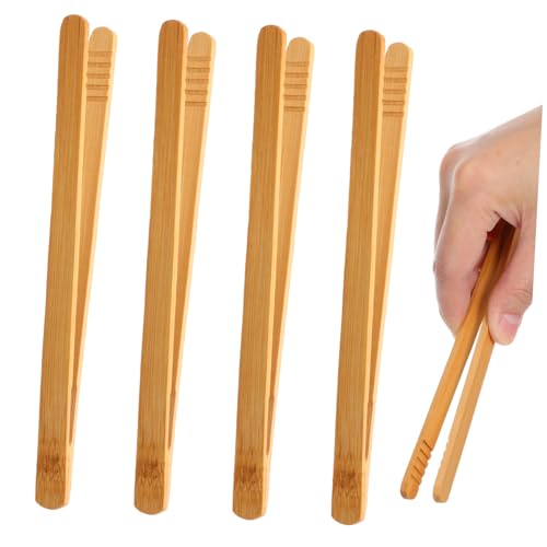 LIOOBO 4 Stück Teiliges Holz Pinzettenset für Montessori Feinmotorikspielzeug zur Hand Auge Koordination Greifübungen mit Holzklammern für Kleinkinder und Vorschulkinder von LIOOBO