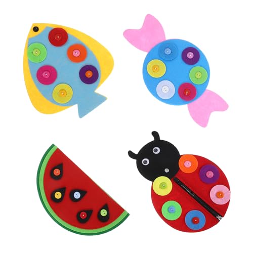 LIOOBO 4 Stück Teiliges Montessori Button Zipper Board für Kleinkinder Sensory Lernspielzeug Feinmotorik und Kreativität für Vorschulklassen und Zuhause von LIOOBO