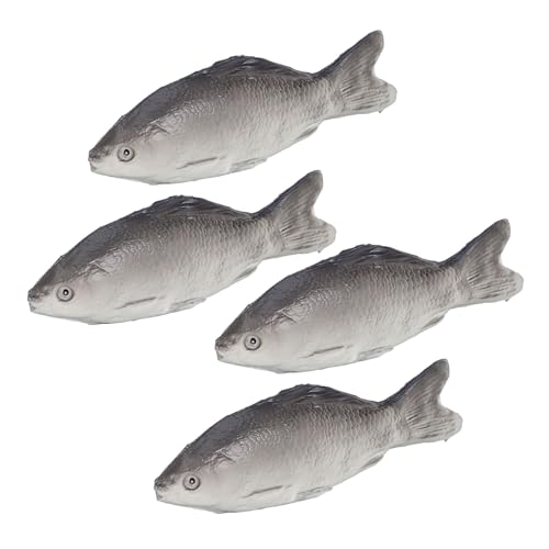 LIOOBO 4 Stück Teiliges Simulierte Fischmodelle aus PU Realistische Fische für Lernspielzeug und Dekoration für Zuhause und Langlebig von LIOOBO