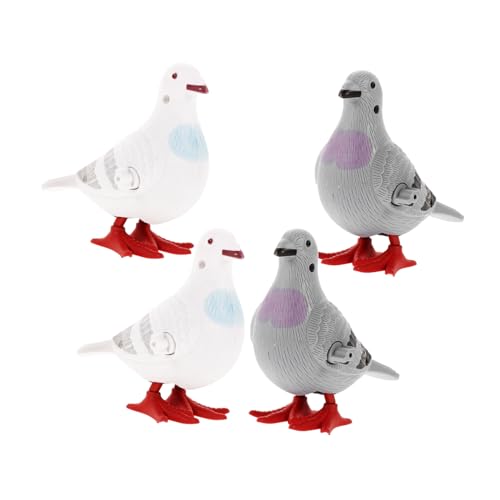 LIOOBO 4 Stück Teiliges Wind Up Tauben für Lustige Cartoon Designs Tragbare Pigeon Clockwork Toys für Kinderzimmer Dekoration Zufällige Farbe Zufällige Farbe von LIOOBO