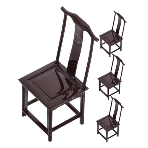 LIOOBO 4 Stück Vintage Mini Stühle für Puppenhaus Abs Material für Sandtischmodelle und Kreative Spielwelten LIOOBO 4 Stück Vintage Mini Stühle für Puppenhaus Abs Material für Sandtischmodelle und Kreative Spielwelten von LIOOBO