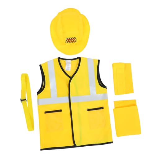 LIOOBO 5 Stück Kleine Schreinerkleidung Kostüm Cosplay Bauarbeiterkostüm Party-Schutzhelme Mädchen Leistungsanzüge für Maskerade-Party-Kostüm Gelb LIOOBO 5 Stück Kleine Schreinerkleidung Kostüm Cosplay Bauarbeiterkostüm Party-Schutzhelme Mädchen Leistungsanzüge für Maskerade-Party-Kostüm Gelb von LIOOBO