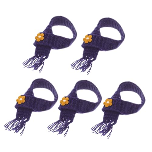 LIOOBO 5 Stück Teiliges Mini strickschals für Puppen Verstellbar aus Weichem Garn Dekoratives DIY Accessoire für Puppen Kuscheltiere Mini Flaschen Bastelzubehör von LIOOBO