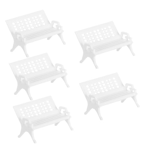 LIOOBO 5 Stück Teiliges Miniatur Sitzbank Langlebigem Kunststoff Realistisches Design Minimalistischer Stil Vielseitig als Desktop Dekoration für Mini landschaften Geeignet Leicht und von LIOOBO