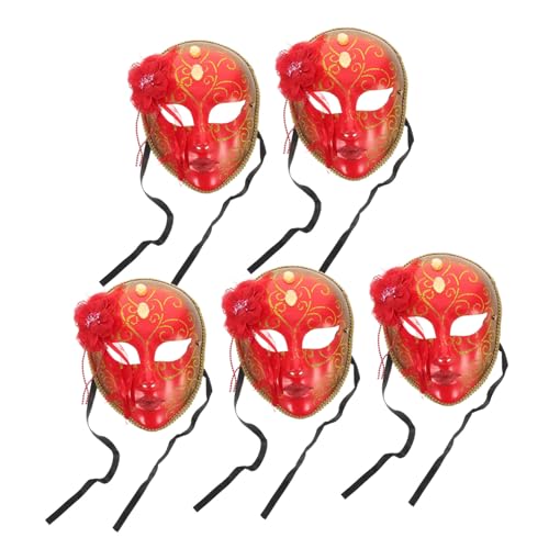 LIOOBO 5 Stück Vollgesichtsmaske für Erwachsene Kostümzubehör für Halloween Karneval Rollenspiele Leicht von LIOOBO