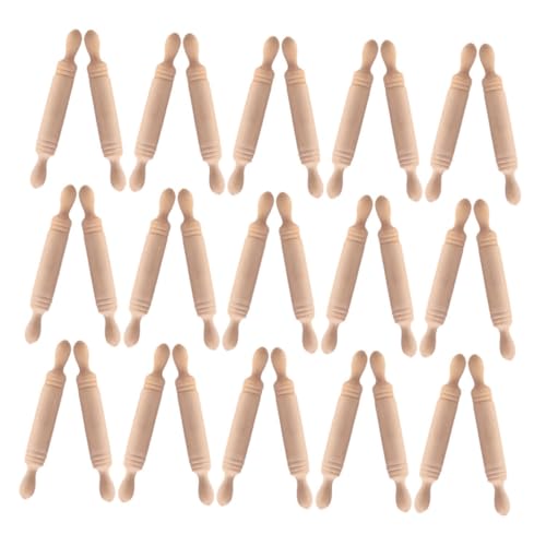 LIOOBO 50 Stück Mini-nudelhölzer Aus Holz – Winzige Backwerkzeuge, Simulation Von Nudelholzmodellen Für Puppenhaus-küchendekor-zubehör von LIOOBO