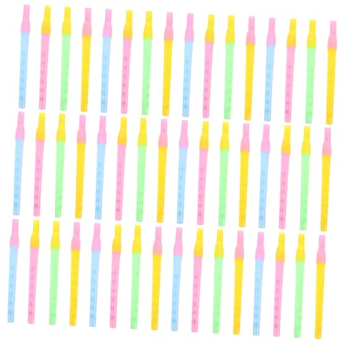 LIOOBO 50 Stück Musikinstrument Anfänger Blockflöte Tragbares Blasinstrument für Kleinkinder Musikspielzeug Bunten Farben von LIOOBO