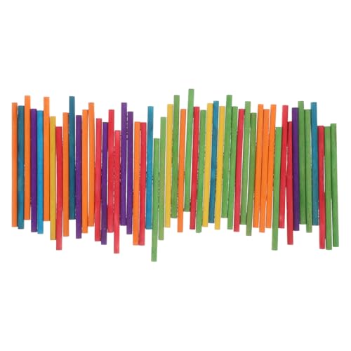 LIOOBO 50 Stück Teiliges Set Bunte Holzrhythmusstäbe aus Natürlichem Hartholz Kindgerechte Runde Percussion Sticks Farbenfrohe Musikstäbe für Vorschule und Klassenaktivitäten Sicher und von LIOOBO