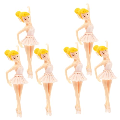 LIOOBO 6 Stück Ballett Mädchen Schlüsselanhänger Mädchen Schlüsselanhänger Dekoration Ballett Party Kuchen Für Prinzessin DIY Kuchenaufsätze Ballett Mädchen Figur Tanzende Mädchen von LIOOBO