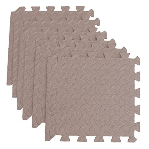 LIOOBO 6 Stück Blättermatte mustered Bodenmatte Bodenfliesen im Außenbereich Outdoor-Teppich Teppiche im Freien kinderteppich Bodenrätsel Spleißteppich Eva-Fliesen-Puzzle Kaffee von LIOOBO