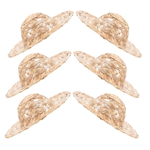 LIOOBO 6 Stück Handgewebte Hüte für Puppen und Kleine Haustiere Leichte Stilvolle Bastelaccessoires für DIY Dekorationen und Fotoshootings LIOOBO 6 Stück Handgewebte Hüte für Puppen und Kleine Haustiere Leichte Stilvolle Bastelaccessoires für DIY Dekorationen und Fotoshootings von LIOOBO