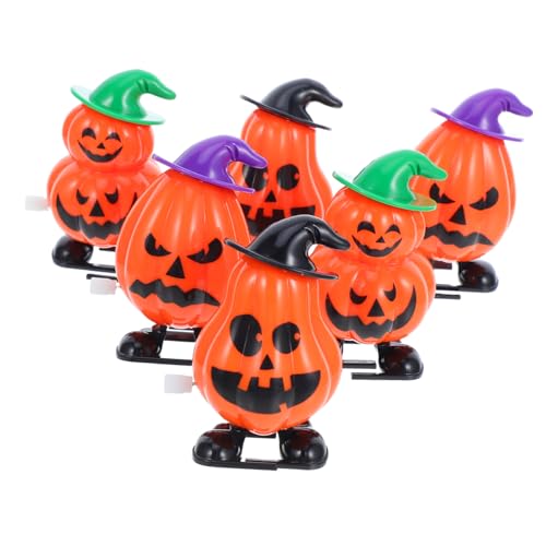 LIOOBO 6 Stück Mini Aufziehspielzeuge für Halloween Partygeschenke Belohnungen und Überraschungstüten Lustige Kürbisfiguren von LIOOBO