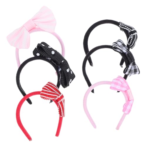 LIOOBO 6 Stück Teiliges Mini Bow Headband für Puppen DIY Haaraccessoires für Puppenhäuser und Kreative Dekorationen von LIOOBO