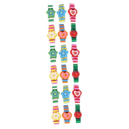 LIOOBO 6 Stücke Holz Armbanduhren Für – Cartoon Design - Ideales Handwerk Für Kreative Bastelstunden - Perfekt Als Für Jungen Und Mädchen Zufällige Farben von LIOOBO