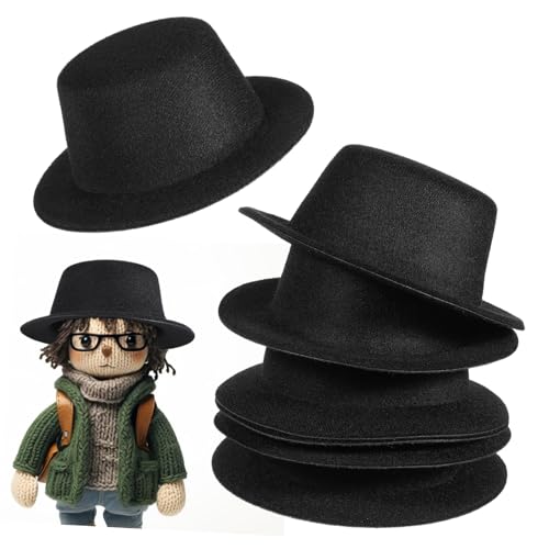 LIOOBO 6 Stücke Kleine Zubehör Tops DIY Entzückende Dekor Ornament Puppe Hut Schneemann Stoff Kleidung Formale von LIOOBO
