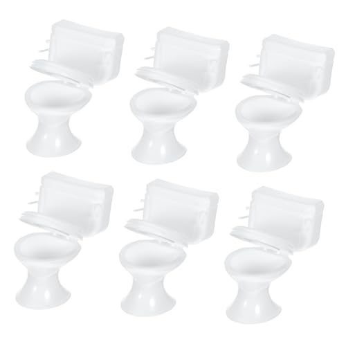 LIOOBO 6 Teiliges Puppenhaus Badezimmerzubehör Winzige Badezimmerdekoration Mini Puppenhaus Toilette Toiletten Mini Toilette Toilettensitz Im von LIOOBO