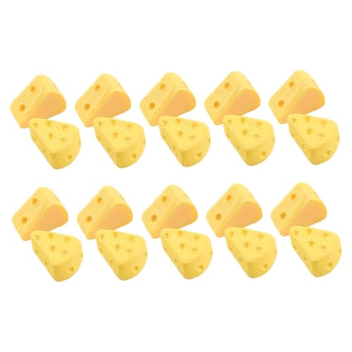 LIOOBO 60 Stück Teiliges Mini Käse Charms aus Realistische Dreieckige Mini Käse Modelle Feine Handwerkskunst Vielseitig Einsetzbar für Puppenhaus DIY Bastelprojekte und Küchendekoration von LIOOBO