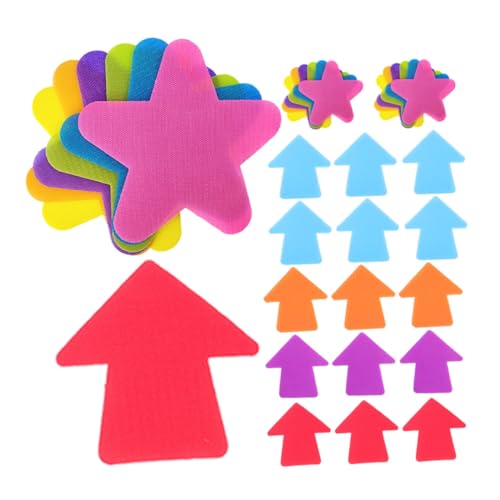 LIOOBO 60 Stück Teiliges Teppichpunkt Sternformen rutschfeste Bodenaufkleber für Klassenzimmer Kindergärten und Sportaktivitäten Sichere Klettbefestigung für Sitzpositionierung und von LIOOBO