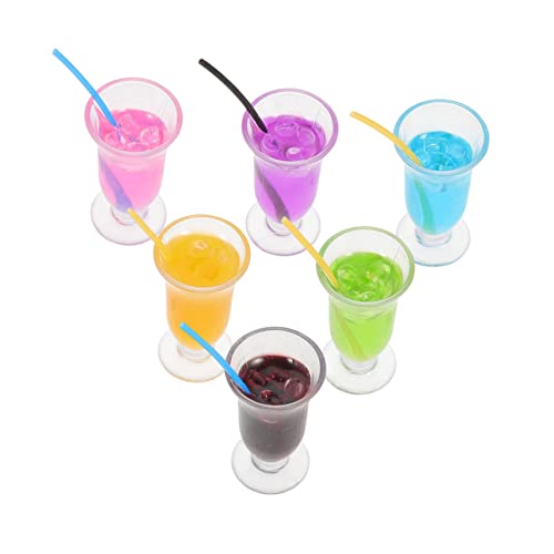 LIOOBO 6Stücke Cocktail Modelle aus Harz Farbenfrohe Dekoration für DIY Projekte und Puppenhauszubehör für Sammler und Modellliebhaber von LIOOBO