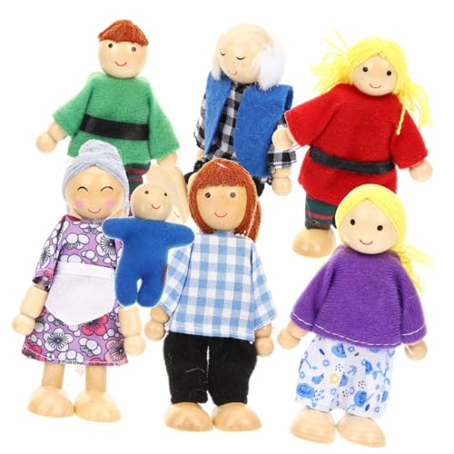 LIOOBO 7 Stück Teiliges Holzfiguren Bewegliche Puppen für Rollenspiele für Fördert Kreativität und Motorische Fähigkeiten aus Sicherem Holz und Gefertigt LIOOBO 7 Stück Teiliges Holzfiguren Bewegliche Puppen für Rollenspiele für Fördert Kreativität und Motorische Fähigkeiten aus Sicherem Holz und Gefertigt von LIOOBO