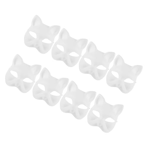 LIOOBO 7pcs Leere Katzenmasken Unbemaltte Papiermasken DIY Bemalten Tiermasken Maskerade Halloween Cosplay Kostümzubehör von LIOOBO