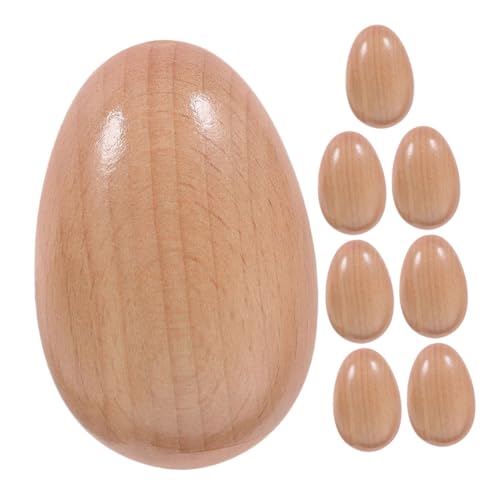 LIOOBO 8 Stück Eierschüttler-Maracas: Musikalische Ostereier Aus Holz Mit Schlagwerk Für Kinder, Musikinstrumente, Spielzeug Für Kleinkinder, Babys, Musiklernen von LIOOBO