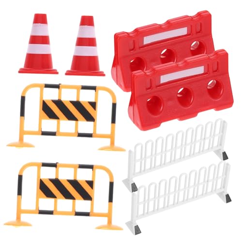 LIOOBO 8 Stück Teiliges Verkehrszeichen spielzeugset für Miniatur Verkehrsabsperrungen Lernspielzeug für Verkehrserziehung und Rollenspiele Spielstraße Zubehör von LIOOBO