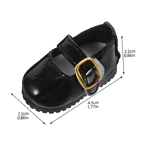 LIOOBO Bjd Puppenschuhe aus Leder Schwarz Dekorative Puppenkleidung Schuhe für Gelenkpuppe Kleines Mädchen Puppen Zubehör für Ankleiden und Sammeln von LIOOBO
