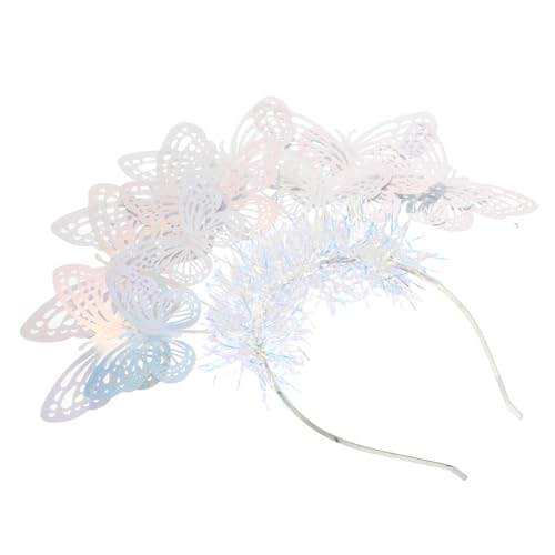 LIOOBO Cheerleading -Kopf Glitzer-Kopfschmuck schmetterling kopfschmuck Party-Kopfbedeckungen für Damen Tierstirnband Glitzerstirnband Dekoratives Stirnband Plastik Weiß LIOOBO Cheerleading -Kopf Glitzer-Kopfschmuck schmetterling kopfschmuck Party-Kopfbedeckungen für Damen Tierstirnband Glitzerstirnband Dekoratives Stirnband Plastik Weiß von LIOOBO
