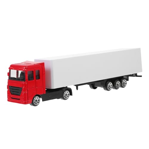 LIOOBO Container LKW Modell aus Legierung Rotes für Realistisches Miniatur Fahrzeug Lehrreich und Sicher für Mikro Sandkästen und Puppenhäuser von LIOOBO