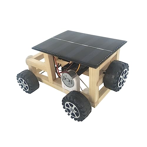 LIOOBO DIY Holz Solarauto Bausatz für Kreatives Lernspielzeug Technik und Wissenschaft Handgefertigt Zufällige Farbzusammenstellung Zufällige Farbe Zufällige Farbe von LIOOBO
