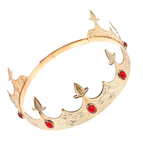 LIOOBO Diadem für Männer Vintage Krone mit Rhinestones für Cosplay Partys Hochzeiten und Karneval Leicht und Langlebig Perfektes Zubehör für Erwachsene Goldene Königskrone für Besonderen von LIOOBO