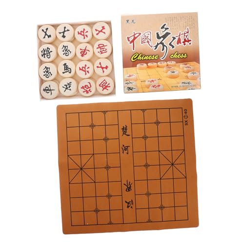 LIOOBO Einzigartiges Holz Chinesisches Schachspiel mit Großem Brett und Figuren Kreatives Kinderspiel für Familien Reisen und Strategische Interaktion von LIOOBO