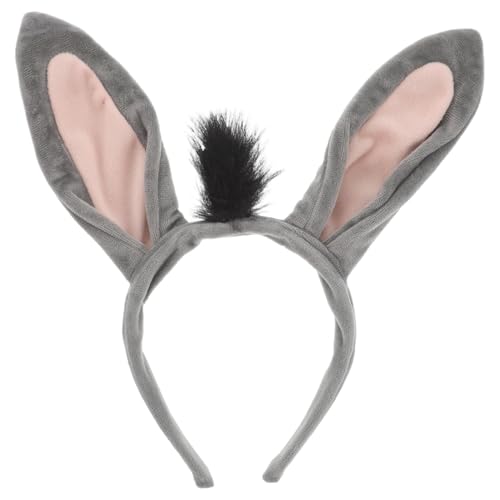 LIOOBO Eselohren Haarreif für Frauen Niedliches Tierkostüm Zubehör mit Elastischem Stirnband für Karneval Cosplay und Mottopartys Charmantes Design Ihre Kostüme Aufpeppt von LIOOBO