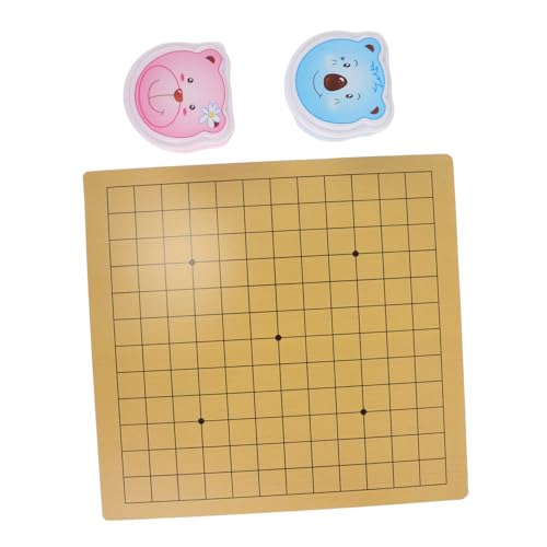 LIOOBO Go Spielset mit Bären Thema Tragbares Lernspiel für Anfänger Doppelseitiges Brett für Strategische Fähigkeiten Familienspiel für Zuhause oder Unterwegs von LIOOBO