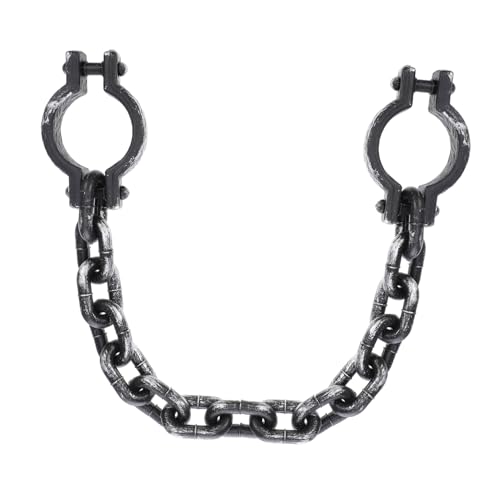 LIOOBO Halloween Schwarze Kunststoff-Handschellen mit Ketten Leichte Gefängnis-armbänder für Cosplay Kostümparty Karneval Karnevalsdekoration Bequemes An Ablegen von LIOOBO
