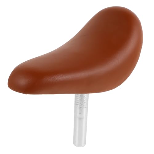 LIOOBO Kinderfahrradsattel Breit Gepolstert Kompatibel mit Laufrad und Kinderfahrrad Höhenverstellbar Dicke Polsterung für Bequeme Fahrt Braun von LIOOBO