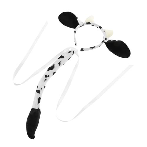 LIOOBO Kuh Stirnband und aus Weichem Langlebigem Stoff Bequemes Tierkostüm Zubehör für Cosplay Geburtstage Bühnenauftritte und Maskeraden Modisch und Vielseitig Einsetzbar von LIOOBO