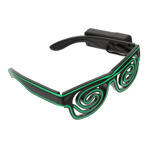 LIOOBO LED Spiral Partybrille Grün Leuchtende Brille mit Spiral LED illumination Leichtes Kompaktes Design Blinkende Lichtspektakel für Bar Disco Festival und Rave Modisches Partyzubehör von LIOOBO