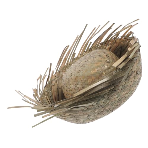 LIOOBO Mexikanischer Strohhut für Herren Strandhut mit Krempe Handgewebter Leichter Atmungsaktiver Sommerhut für Outdoor Hawaii Party Kopfweite Khaki von LIOOBO