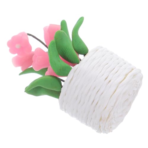 LIOOBO Miniatur Bonsai Pflanze aus Keramik und Miniaturmodell für Puppenhaus Zubehör Kleine Künstliche Topfpflanze Dekoratives Mikro landschafts deko Element für Miniaturgärten und DIY von LIOOBO